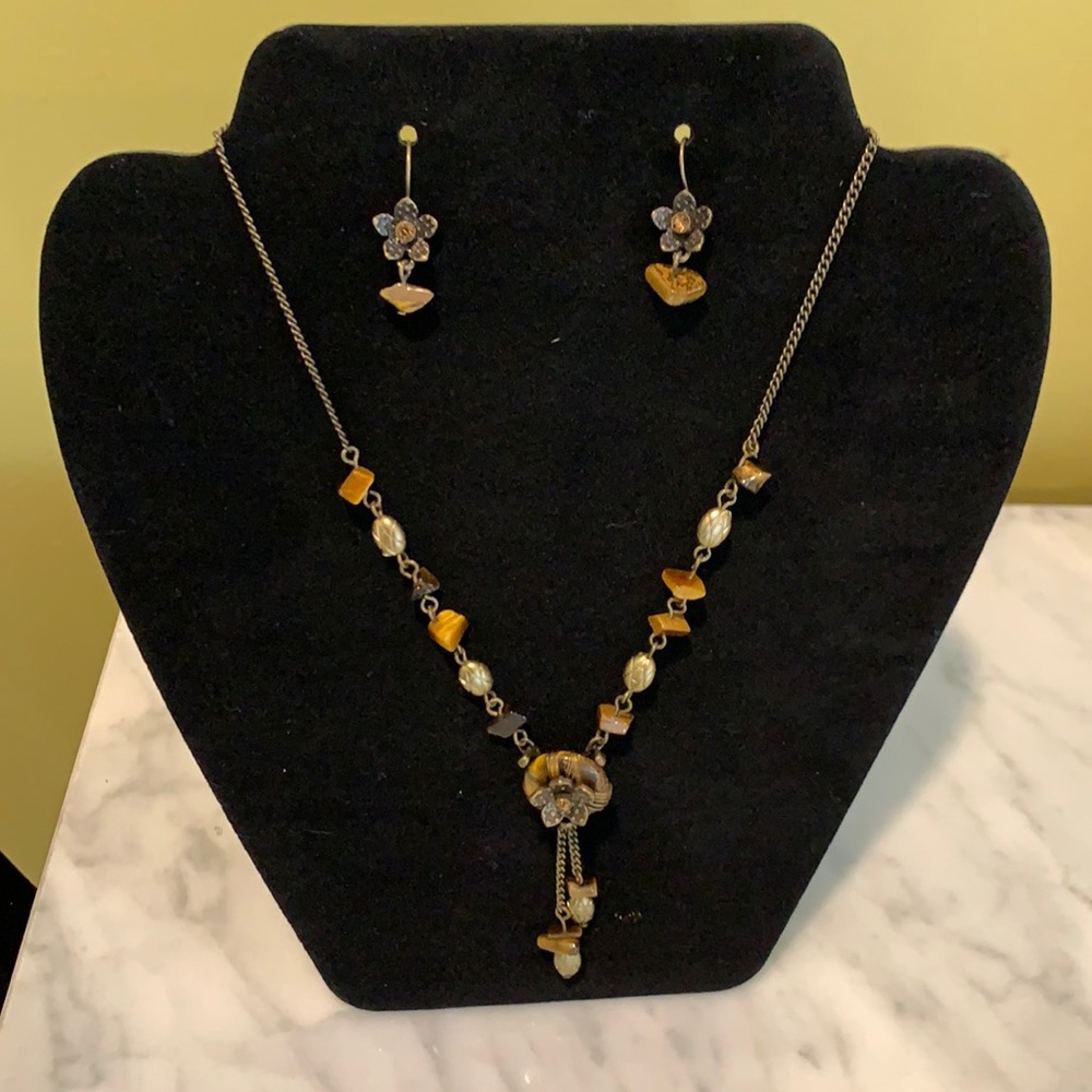 Matching necklace and earrings